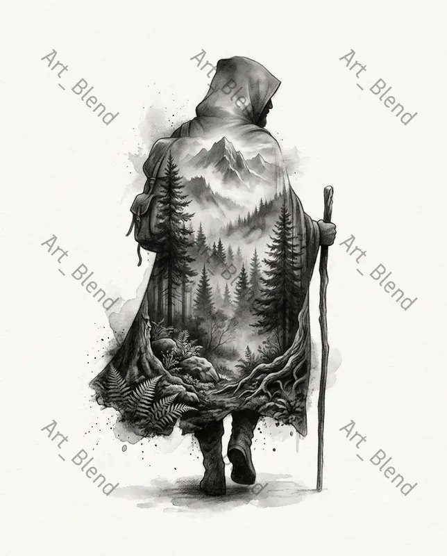 Monochrome Double Exposure Art