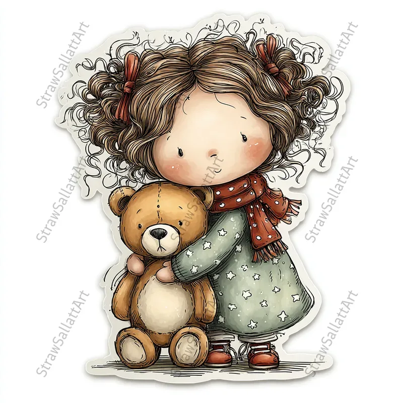 Cute Christmas Character Sticker Cliparts