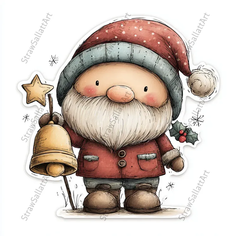 Cute Christmas Character Sticker Cliparts