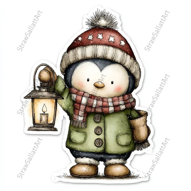 Cute Christmas Character Sticker Cliparts