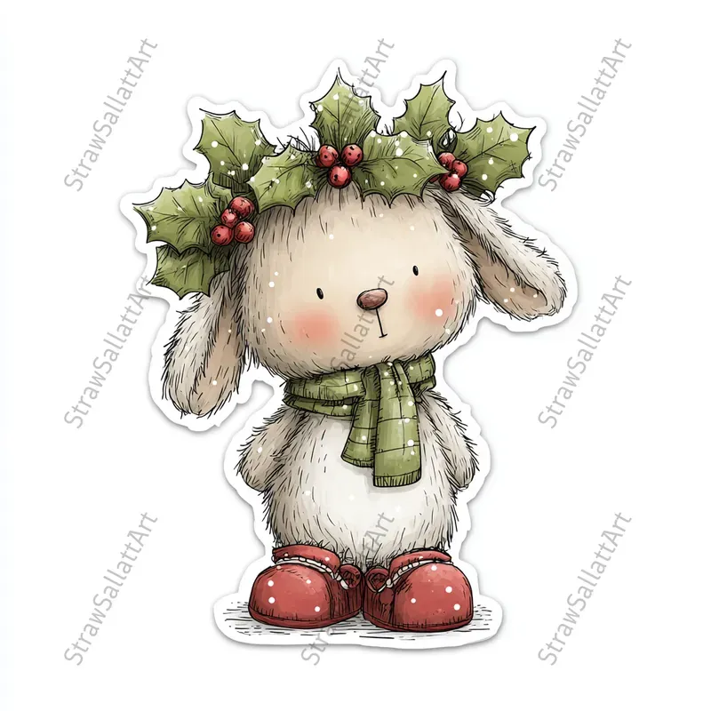 Cute Christmas Character Sticker Cliparts