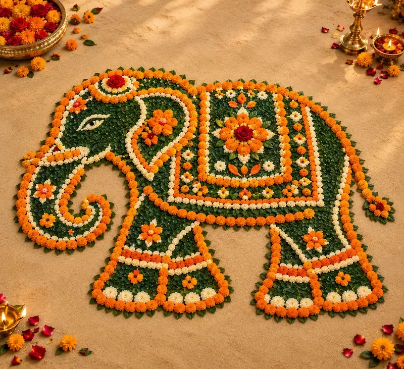Vibrant Floral Rangoli Templates