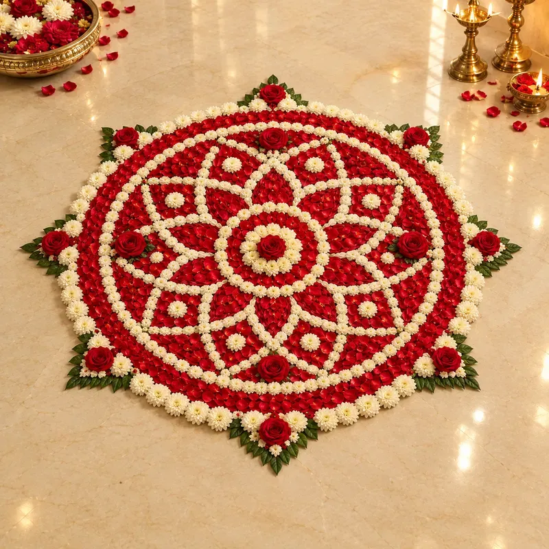 Vibrant Floral Rangoli Templates