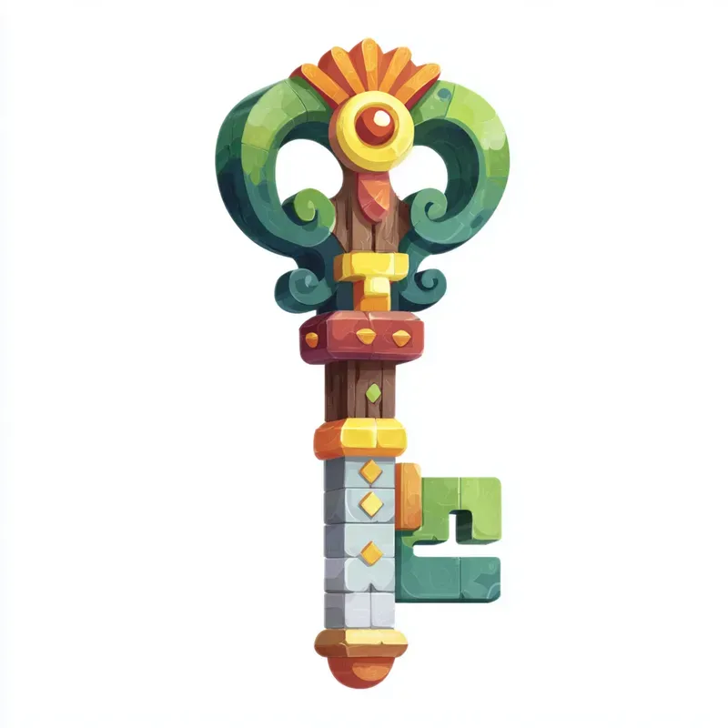 Stylized 25d Game Icon Style