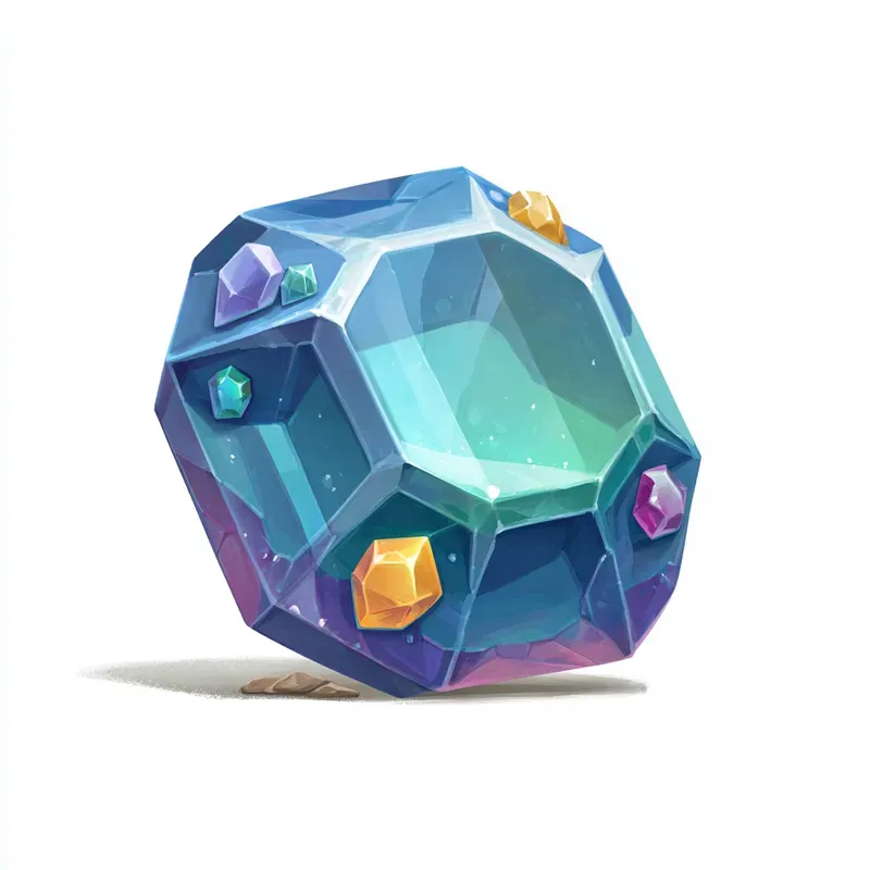 Stylized 25d Game Icon Style