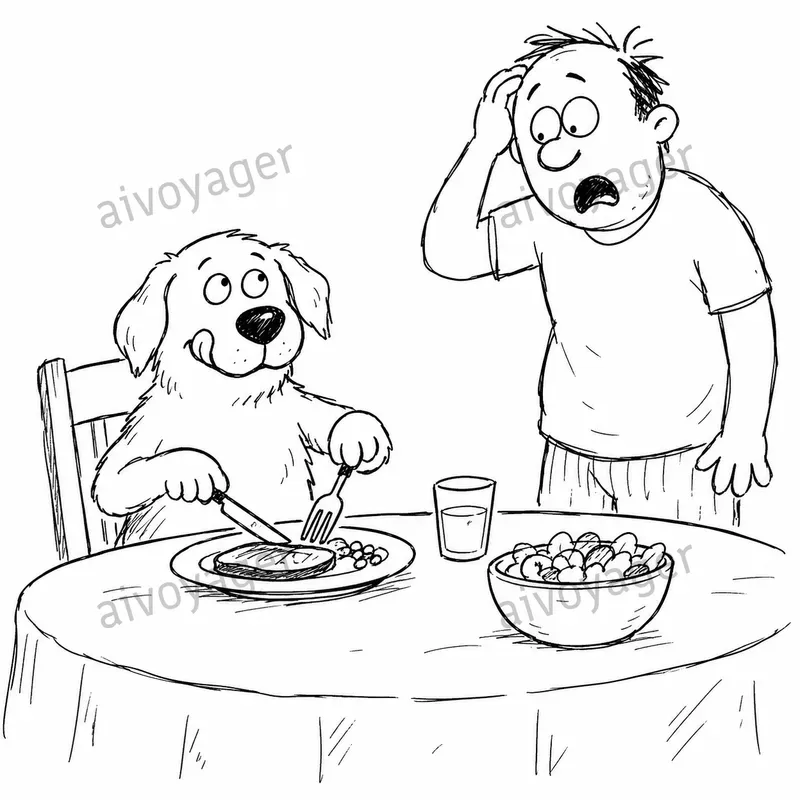 Simple Cartoon Line Scenes