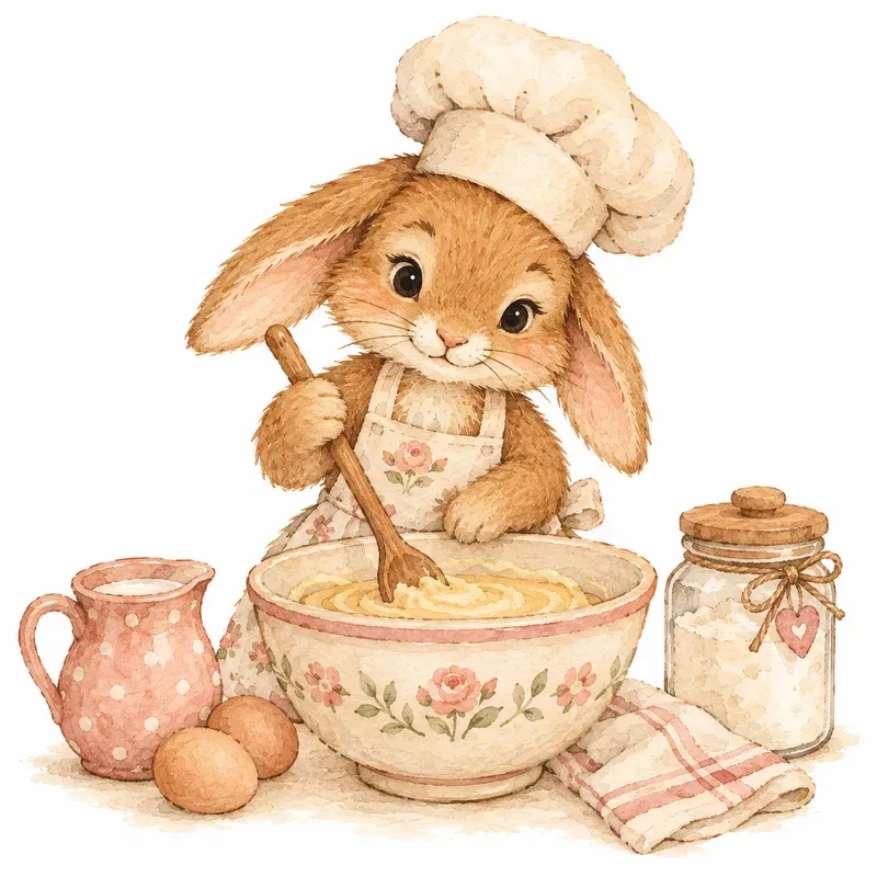 Cozy Woodland Baker Characters