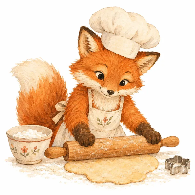 Cozy Woodland Baker Characters