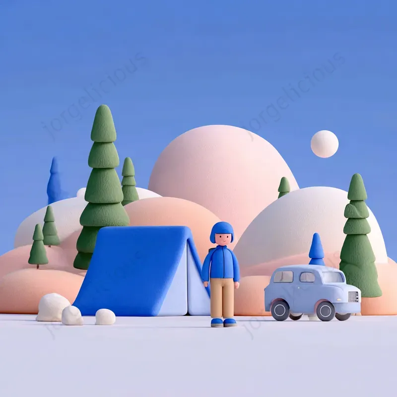 Soft Pastel 3D Story Scenes
