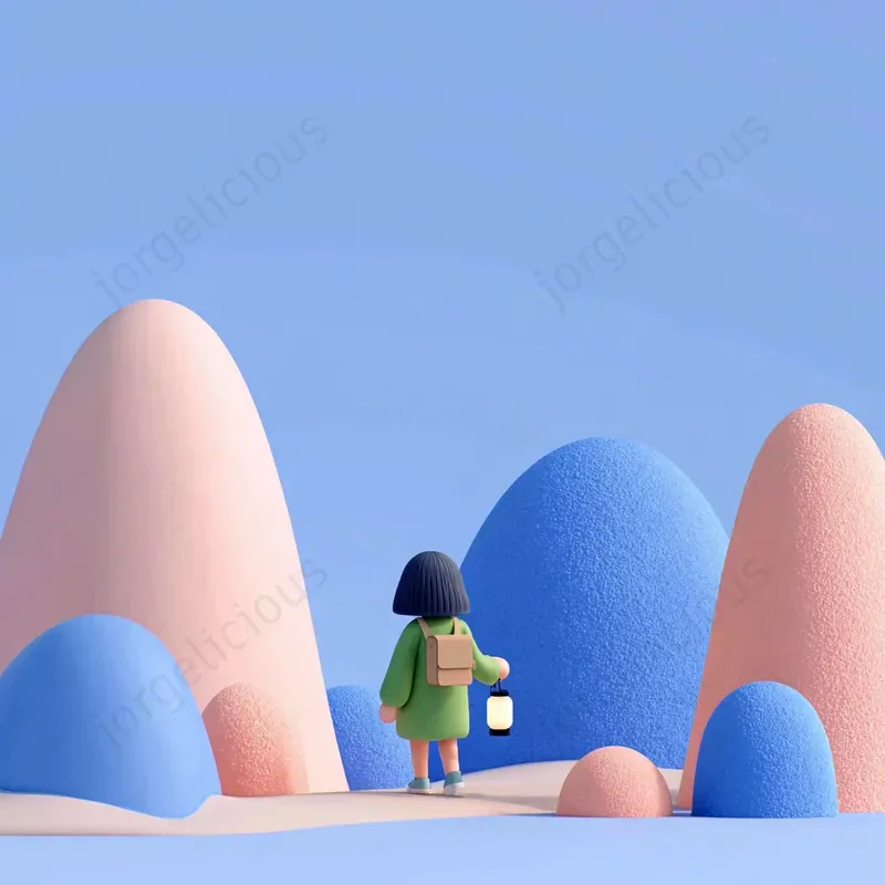 Soft Pastel 3D Story Scenes