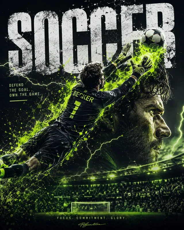 Cinematic Soccer Athlete Poster Makers