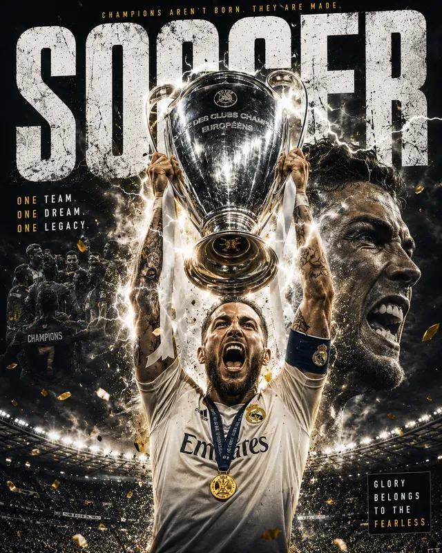 Cinematic Soccer Athlete Poster Makers