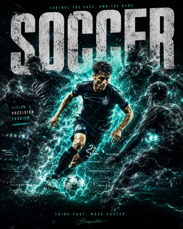 Cinematic Soccer Athlete Poster Makers