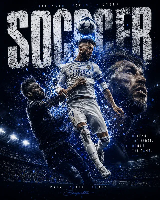 Cinematic Soccer Athlete Poster Makers