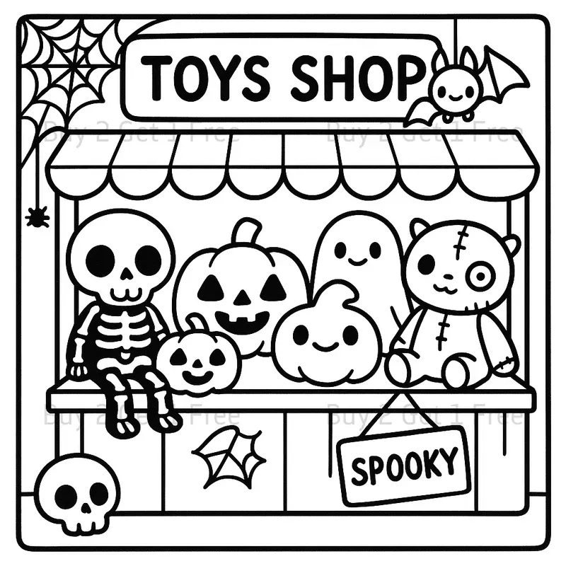 Cute Shops Coloring Books