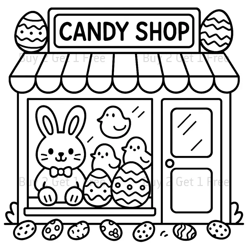 Cute Shops Coloring Books