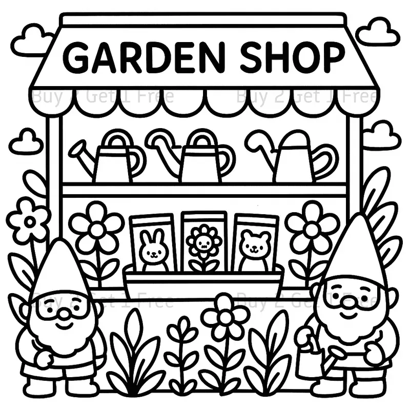 Cute Shops Coloring Books