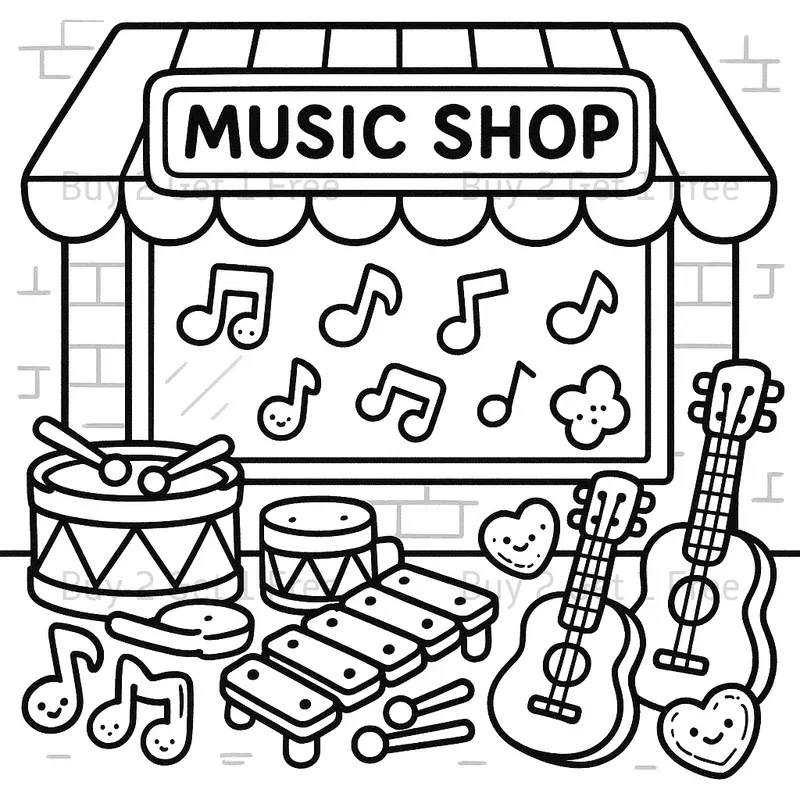 Cute Shops Coloring Books
