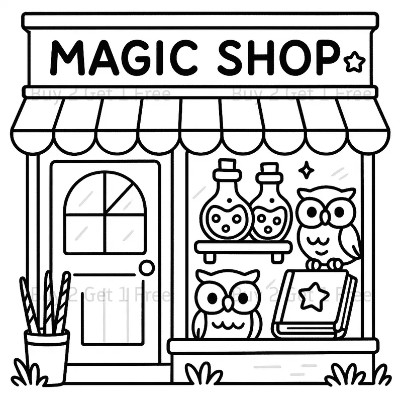 Cute Shops Coloring Books