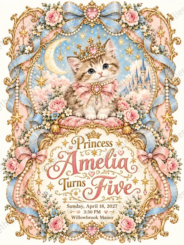 Enchanted Victorian Birthday Invitations