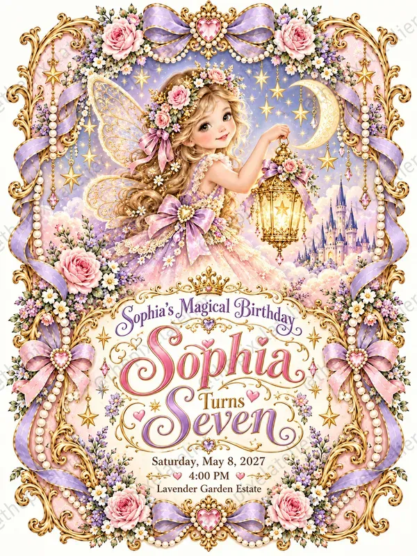 Enchanted Victorian Birthday Invitations