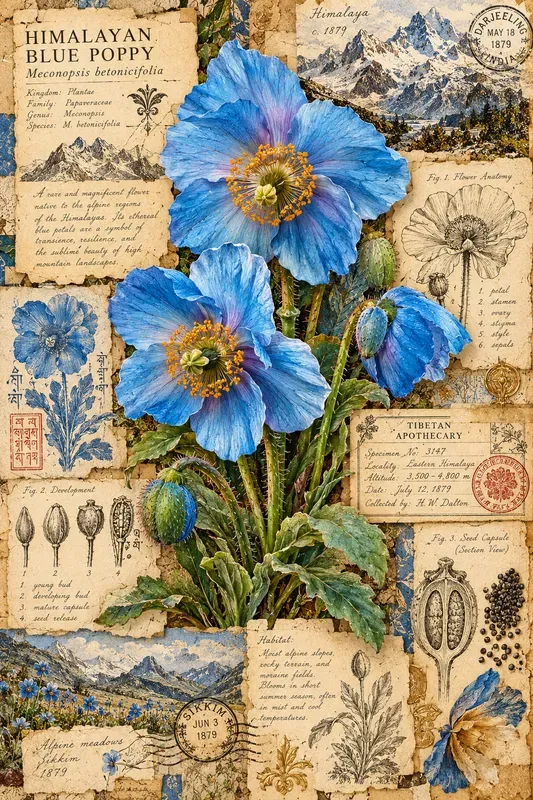 Vintage Botanical Junk Journal Collages