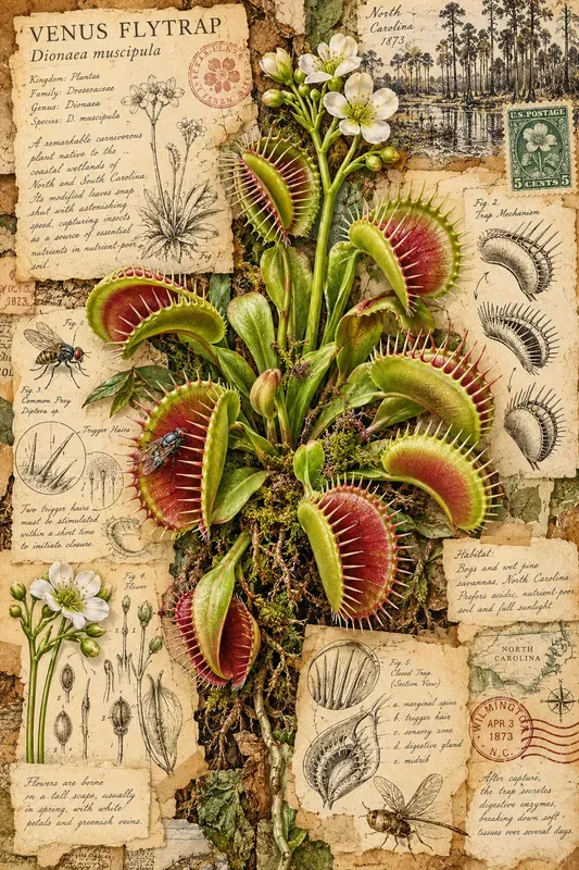 Vintage Botanical Junk Journal Collages