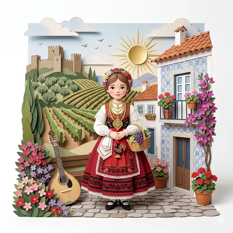 Traditional Dress Paper Cutout Dioramas