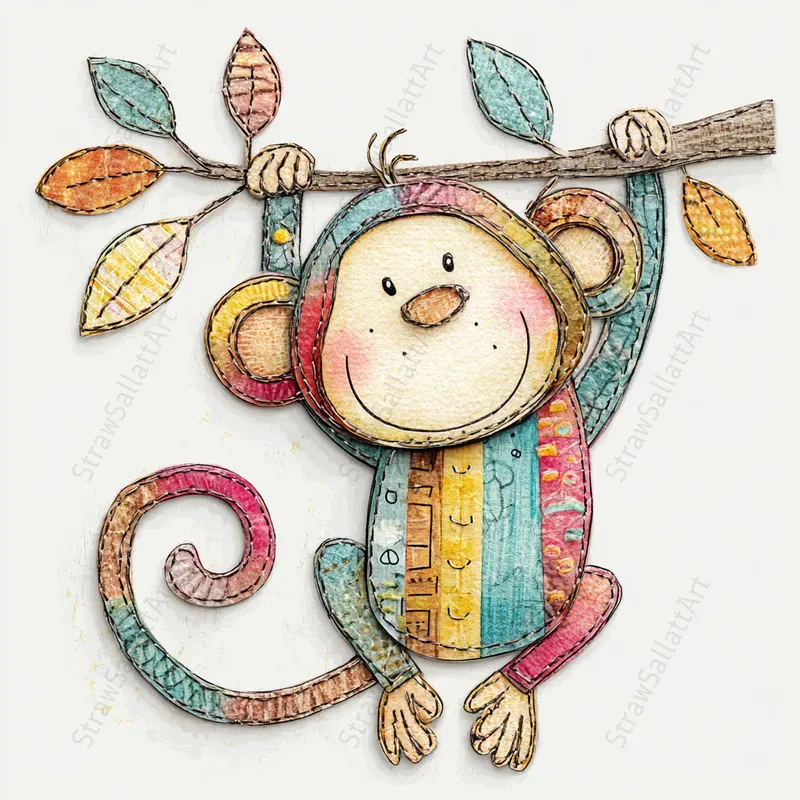 Minimalist Kids Applique Icon Cliparts