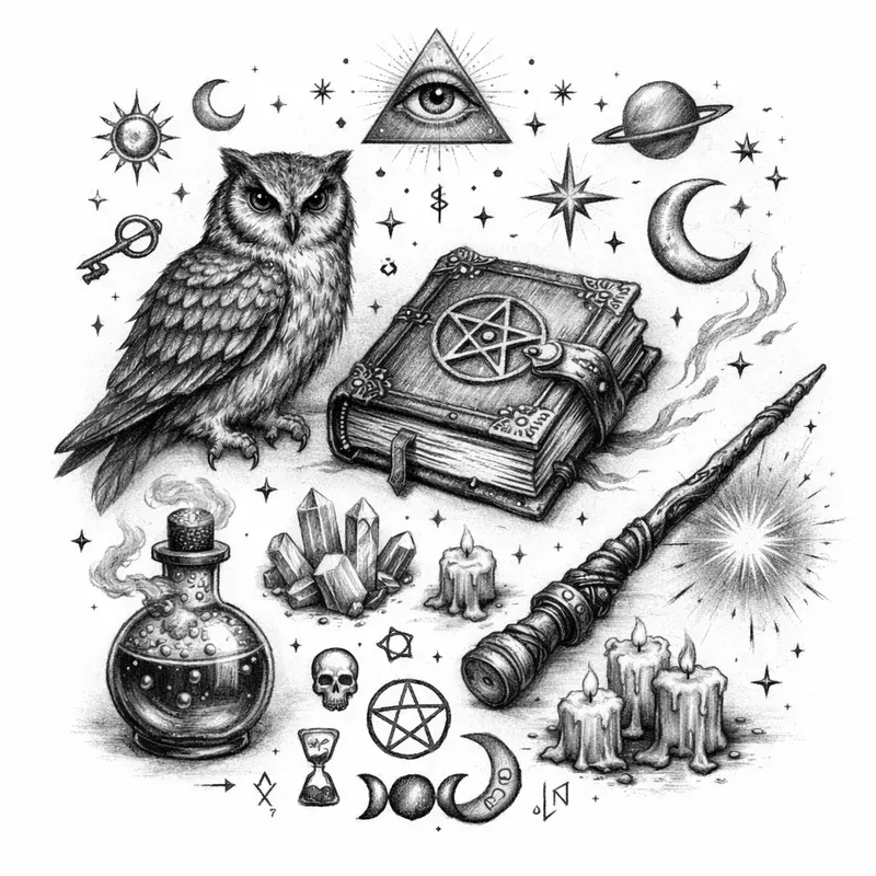 Dark Symbolic Tattoo Flash Sheets