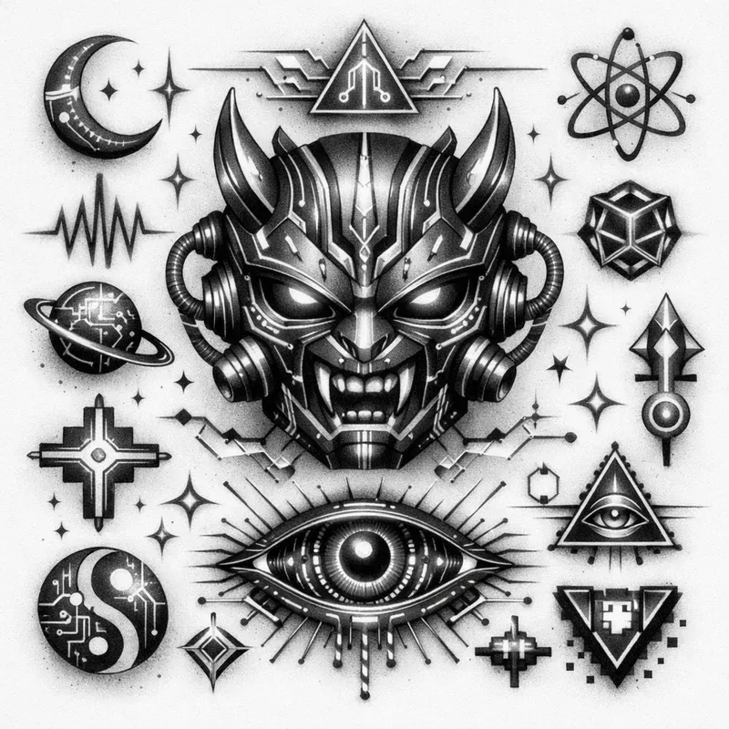 Dark Symbolic Tattoo Flash Sheets