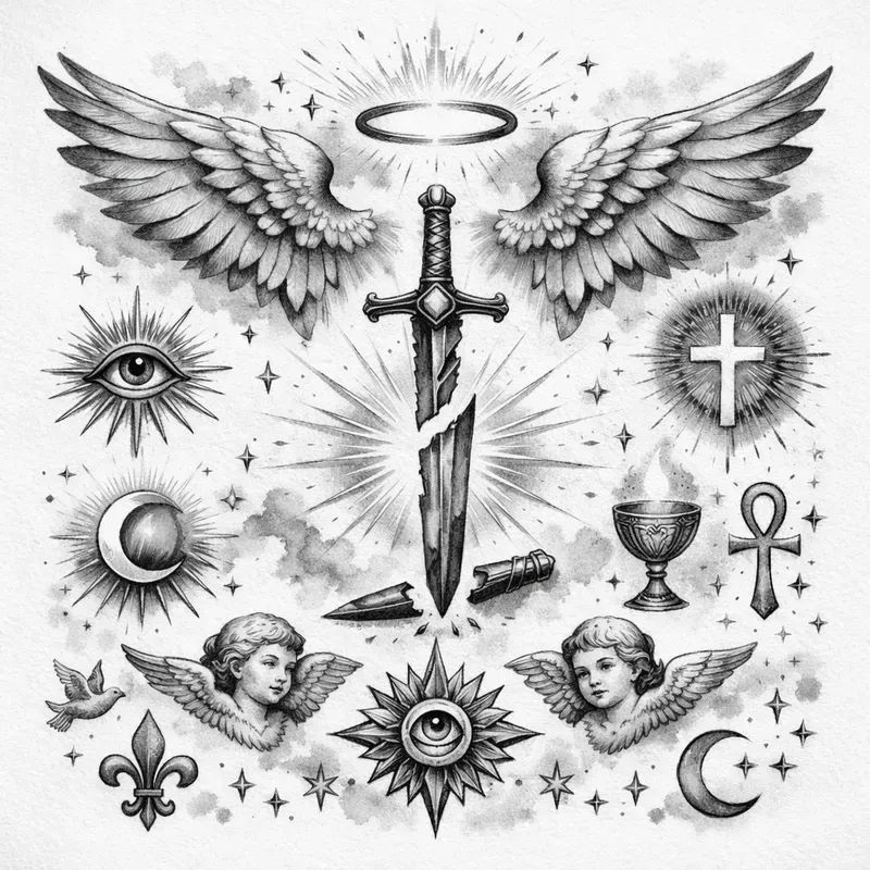 Dark Symbolic Tattoo Flash Sheets