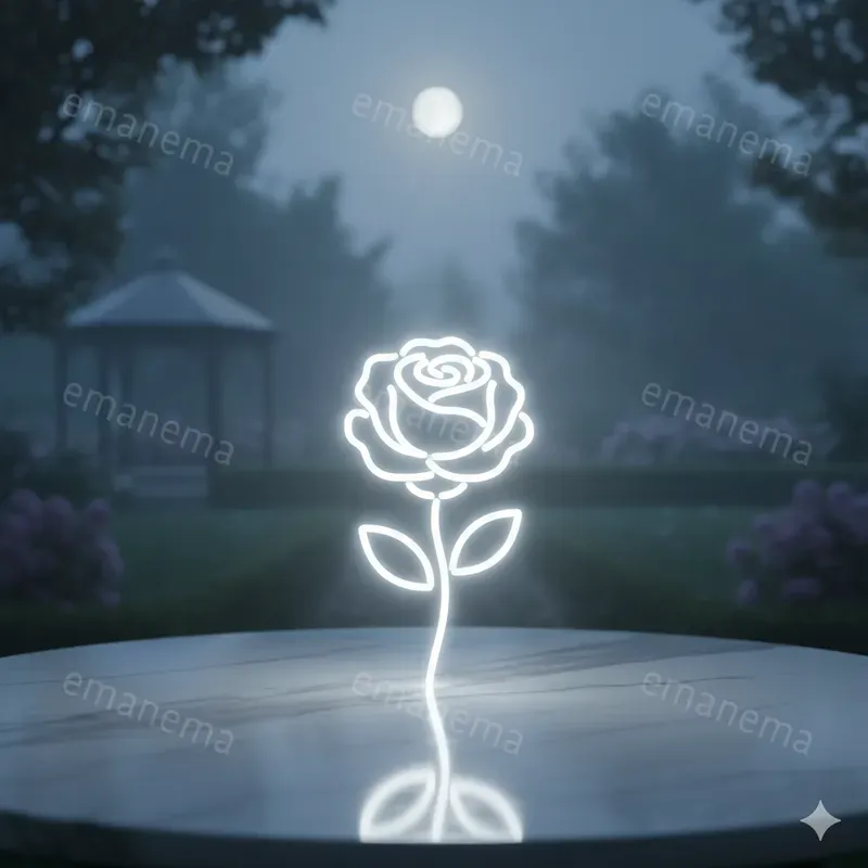 Glowing White Neon Outline Images