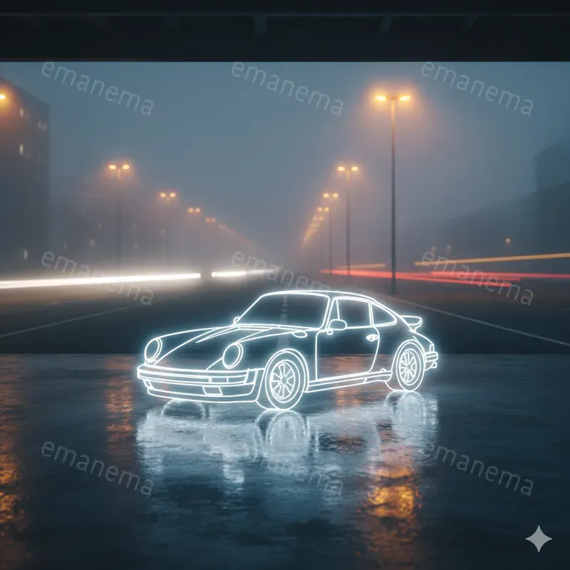 Glowing White Neon Outline Images