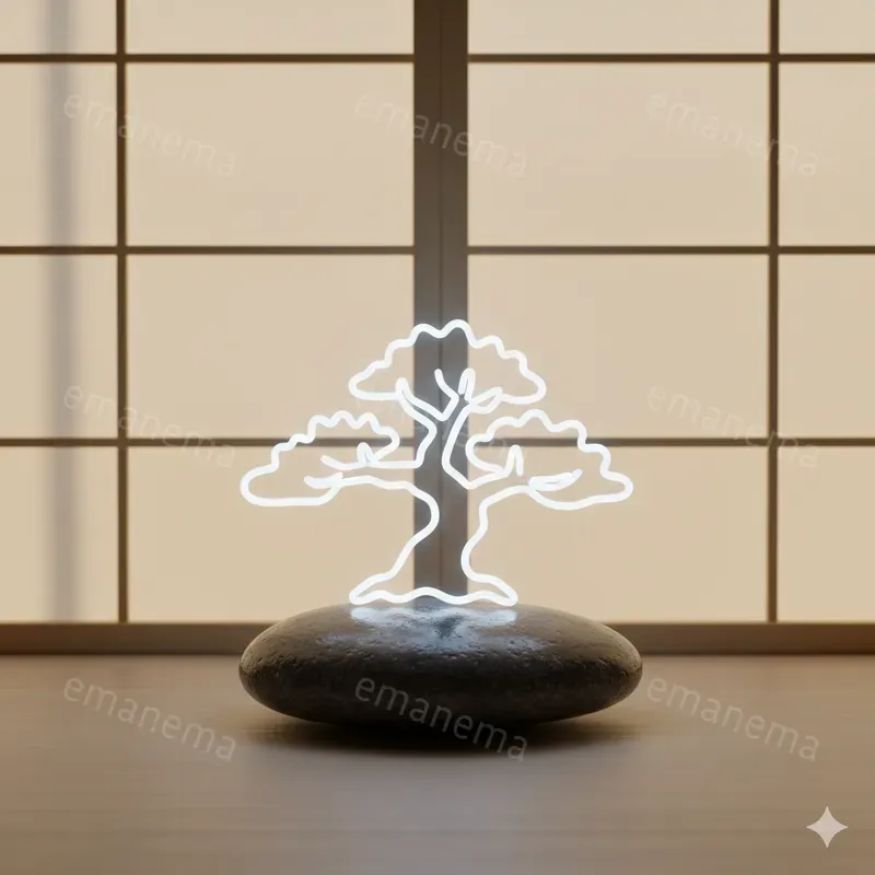 Glowing White Neon Outline Images