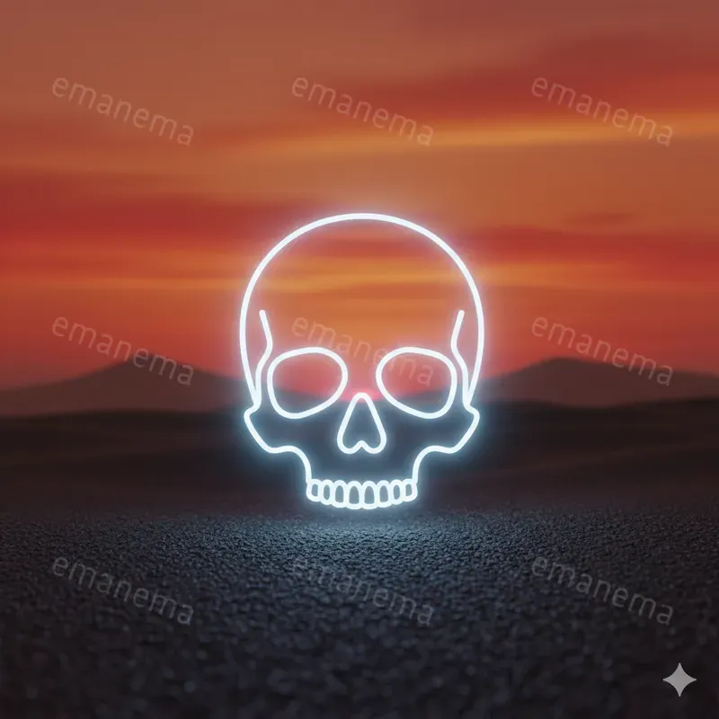 Glowing White Neon Outline Images