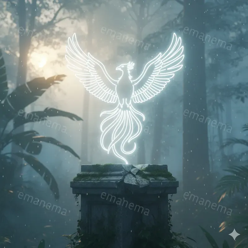 Glowing White Neon Outline Images