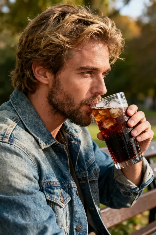 Photorealistic Men Drinking Beverages