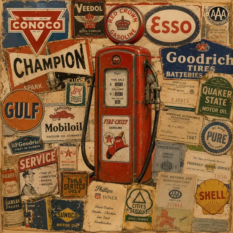 Retro Americana Ephemera Collage Art