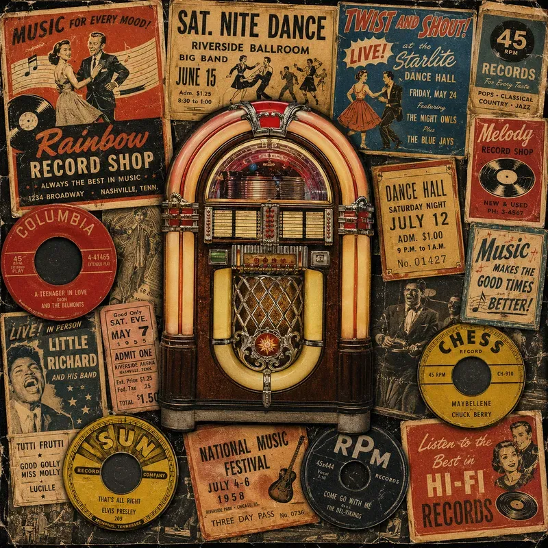 Retro Americana Ephemera Collage Art