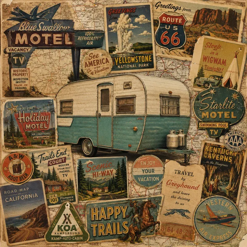 Retro Americana Ephemera Collage Art