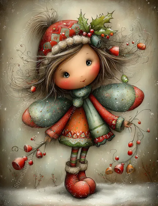 Whimsical Christmas Characters Ephemera