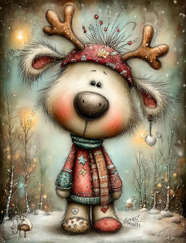 Whimsical Christmas Characters Ephemera