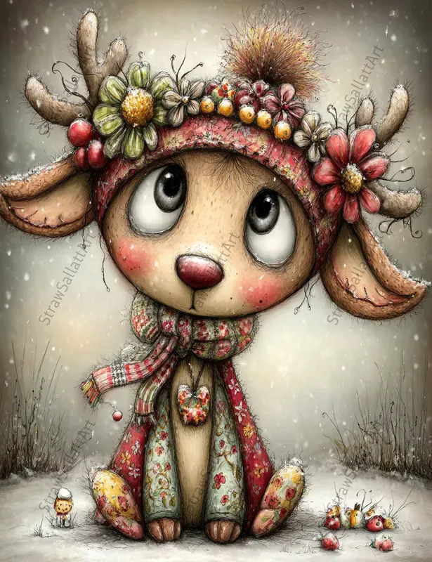 Whimsical Christmas Characters Ephemera