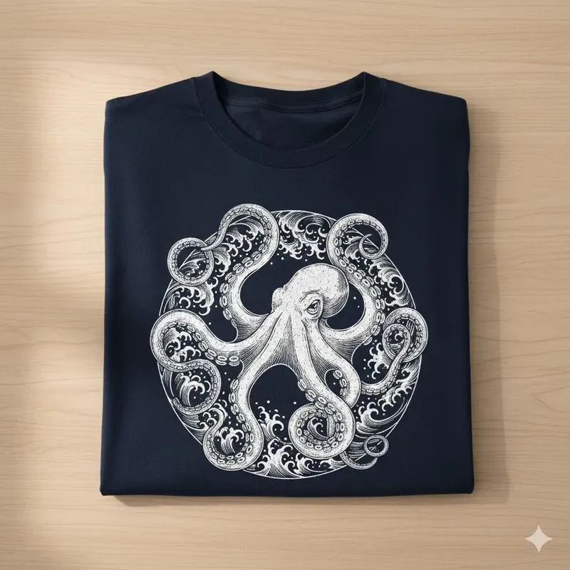 Handdrawn Marine Art Tshirt Collections