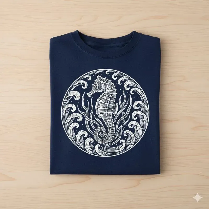 Handdrawn Marine Art Tshirt Collections