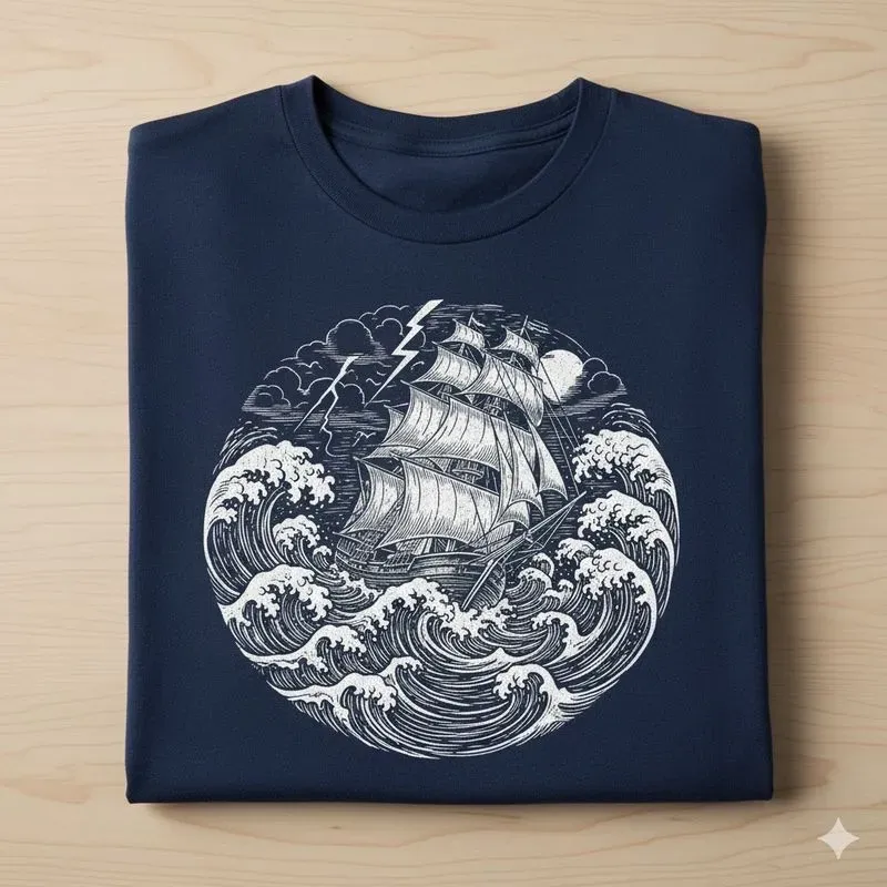 Handdrawn Marine Art Tshirt Collections