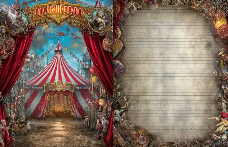 Vintage Circus Girl Double Pages