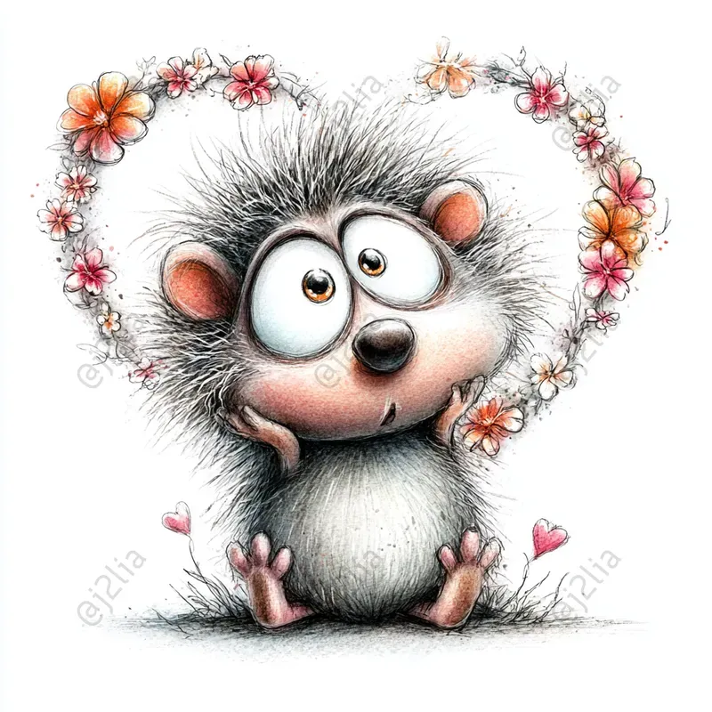 Whimsical Valentine Love Animals