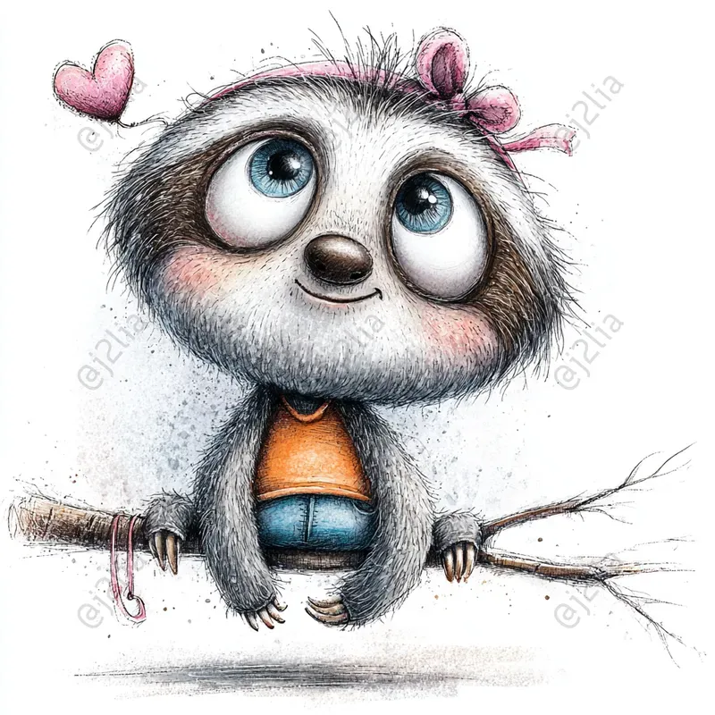 Whimsical Valentine Love Animals